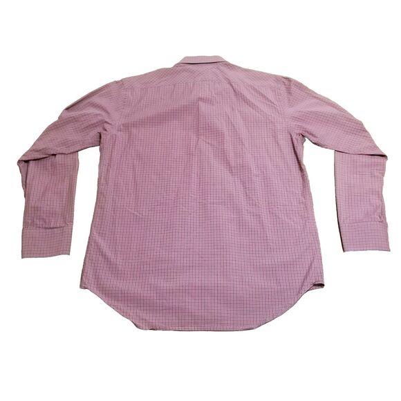 Billy Reid Shirt Men's Size Medium Red Gray Tattersal Check Plaid Standard Cut - Picture 3 of 5